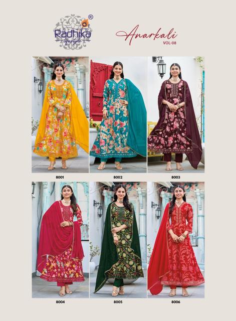 Radhika lifestyle anarkali vol 8 anarkali readymade kurtis wholesale  - wholesale export